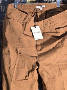 RE/DONE Chino Pants Mens 32 Brown Canvas Straight Leg NWT